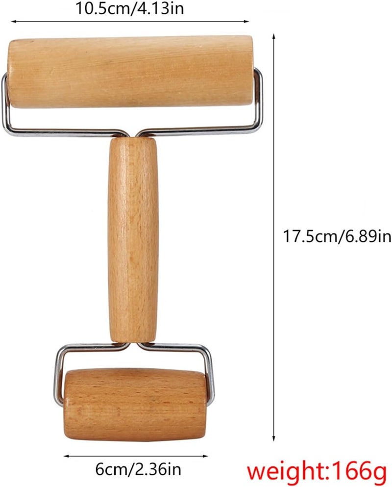 Kodrily Small Rolling Pin, Pizza Dough Roller, Non Stick Wood Pastry Roller, Kitchen Wooden Rolling Pins for Baking Cooking Cookie Bread Tortilla Dumpling Fondant Clay (Style 1) - Image 3